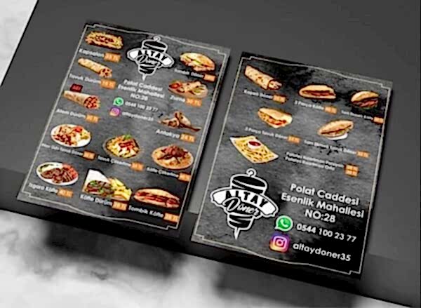Restoran Dönerci Broşür – Kartvizit- Magnet Örnekleri